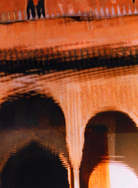 Alhambra, arches, water