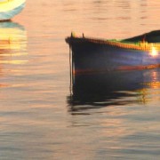 Blue boat, evening